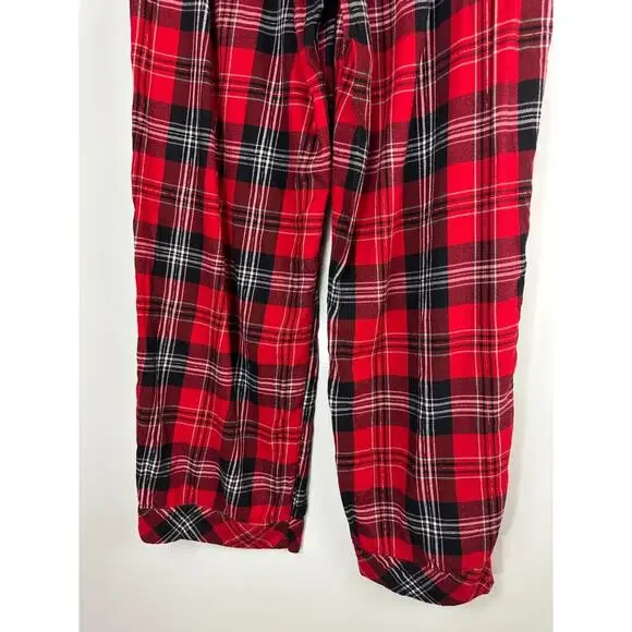 Victoria's Secret Shimmer Flannel Long Sleeve Shirt Pants Plaid Pajama Set Large - Picture 9 of 16